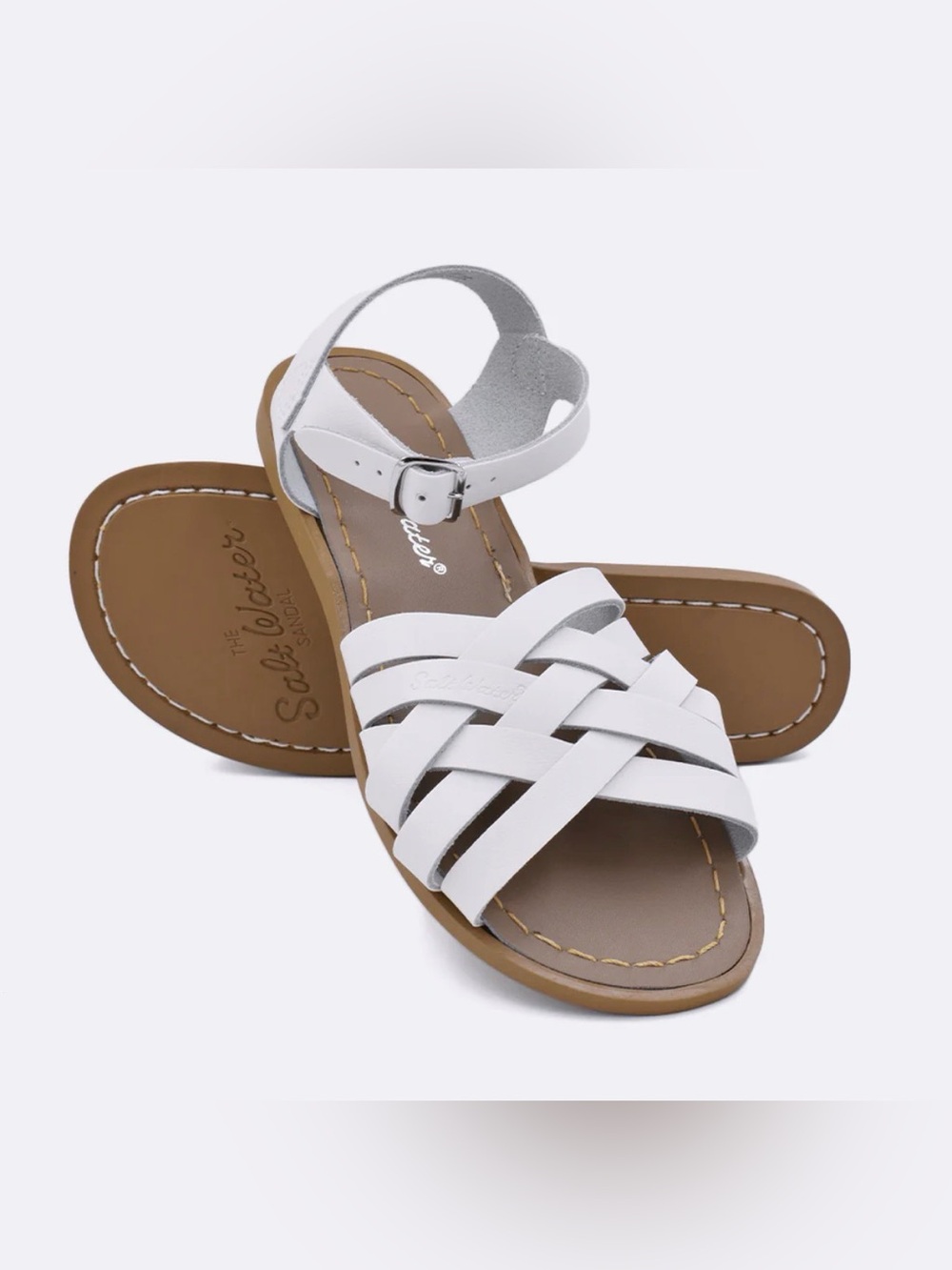 Salt Water by Hoy Shoe White Woven Ankle-Strap Sandals for Women